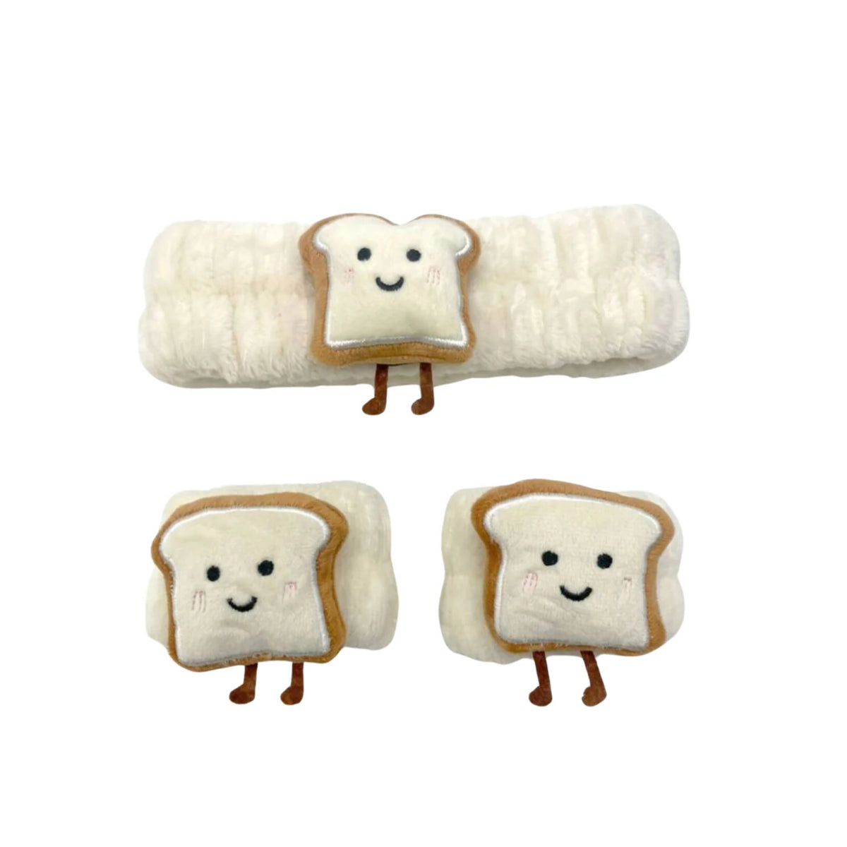 Beige Toast Spa Headband & Wristband Set (3pcs)