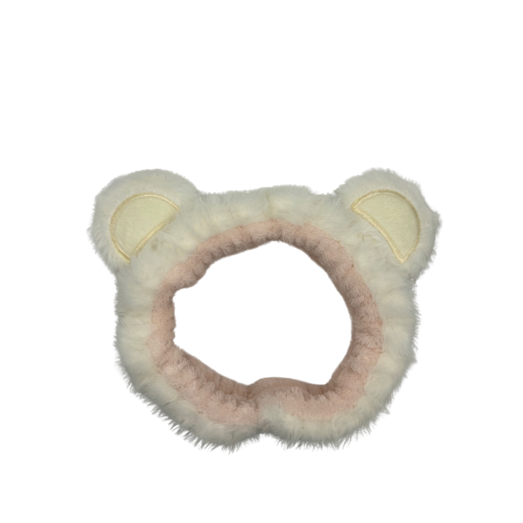 Bear Plush Spa Headband - White